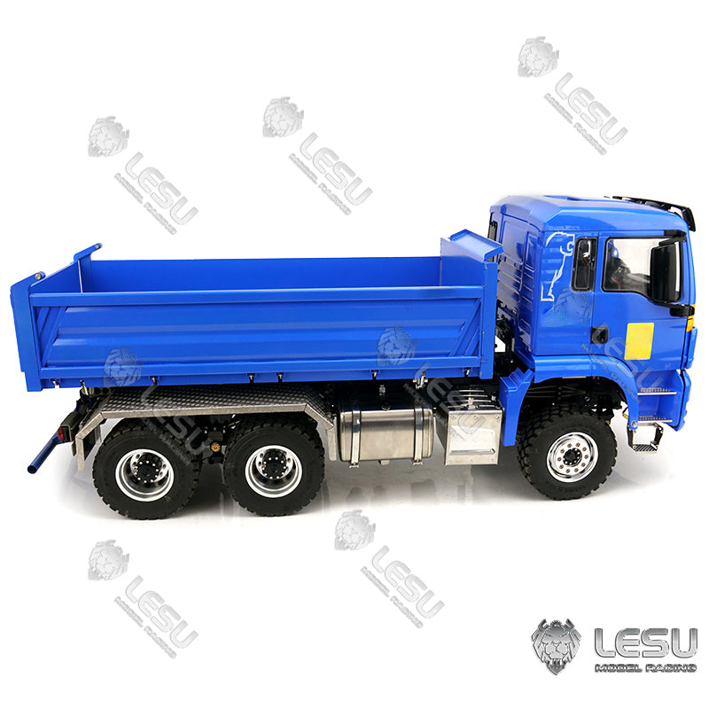 LESU 1/14 Metal Remote Controlled TGS Three-way Transmission Dumper Truck Hydraulic Lights Sound System ESC Servo