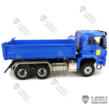 LESU 1/14 Metal Remote Controlled TGS Three-way Transmission Dumper Truck Hydraulic Lights Sound System ESC Servo