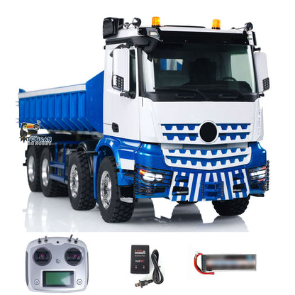 LESU Z0036 1/14 Metal 8x8 Hydraulic RC Roll On Off Dumper 2 Speed Transmission Differential Lock Sound Light System Front Hook