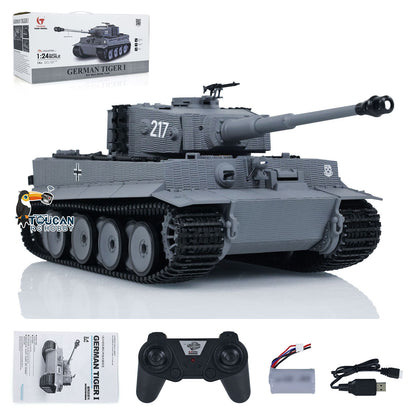 IN STOCK Taigen 1/24 217 007 RC Battle Tank Tiger I Remote Control Military Tanks Armored Panzer Infrared Combat USB Assembled Painted