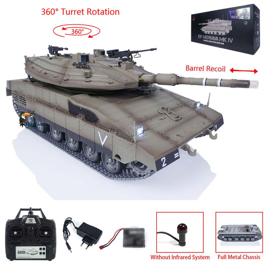 Full Metal IDF Merkava MK IV 360 for Heng Long 1/16 Radio Controlled Military Model RC Battle Tank Chassis 3958 DIY