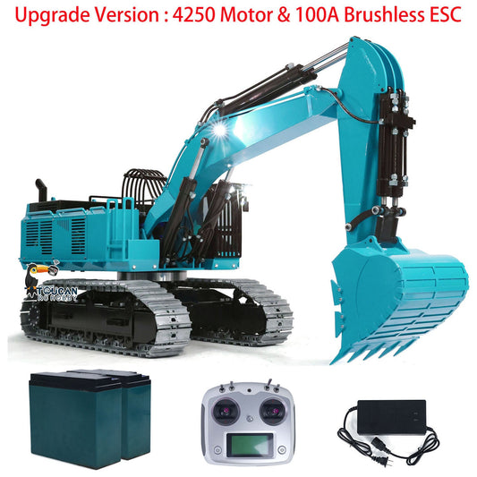 385CF 1/8 Hydraulic RC Excavator Metal Giant Remote Control Construction Vehicle Ready to Run Painted Assembled ESC Servo Motor