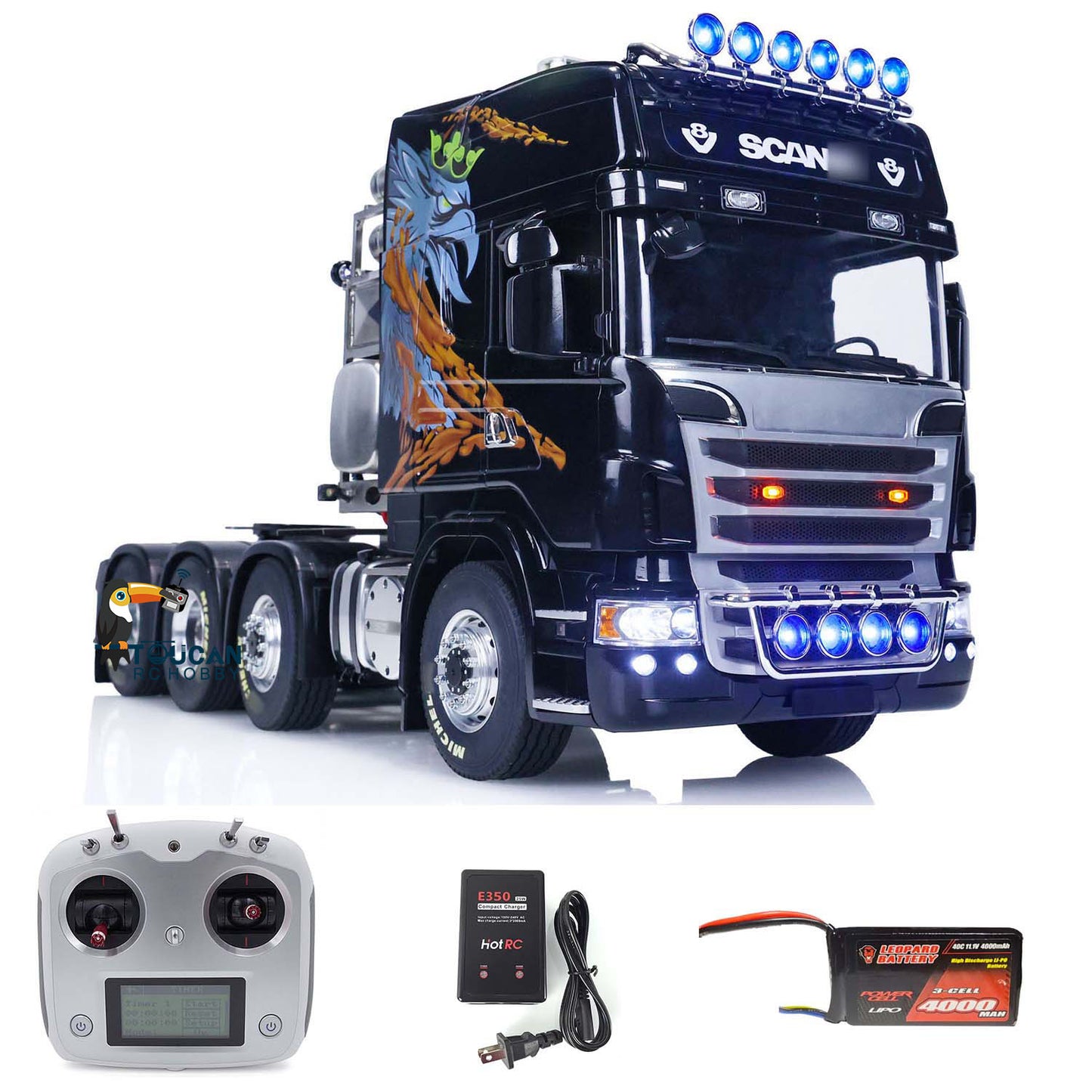 LESU 1/14 Remote Control Tractor Truck for 8X8 TOUCAN Tamiya Remote Control RTR Car Adults