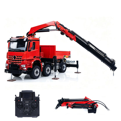 4151AK 1/14 Metal RC Agriculture Tractor Truck 6x6 Farm Lorry Hydraulic Crane Fly Jib Arm 3-Speed Gearbox Sound for Model Collector