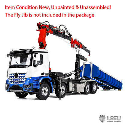 TOUCAN RC HOBBY LESU Z0122 1/14 8x8 Hydraulic Roll Off RC Dumper Truck with Telescopic Hook Arm 7CH Valve Crane 3 Speed Gearbox Differential Lock Light Sound