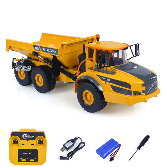Plastic DoubleE E591 003 1/20 RC Articulated Dumper 6WD Electric Remote Control Truck VO Motor Battery USB Charging Cable RTR