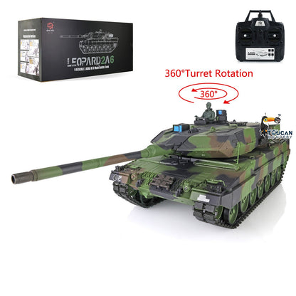 TOUCAN RC HOBBY IN Stock Henglong 1/16 TK7.0 Plastic 3889 Leopard2A6 RTR RC Tank 360 Degrees Turret BB Infrared Combat Smoke Sound Light Metal Barrel