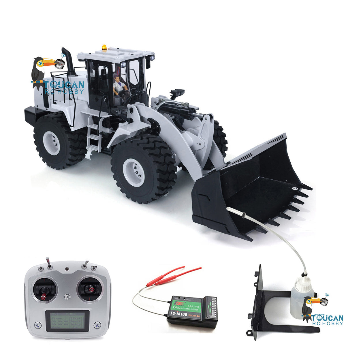 TOUCAN RC HOBBY XDRC 1/14 Scale RC Hydraulic Loader WA470 Metal Construction Vehicle 980L Remote Control Lights Sound Radio System