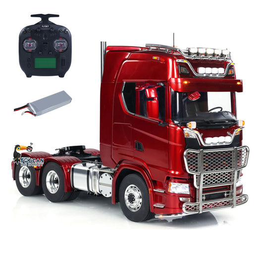 TOUCAN 1/14 Remote Control Tractor Truck 770S 6*6 Assembled and Painted Car Model Metal Chassis Light Sound Smoke Differential