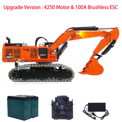 Metal 1/8 385CF Hydraulic RC Excavator 150KG Heavy Duty Remote Control Diggers Ready to Run Upgraded Version RTR Models