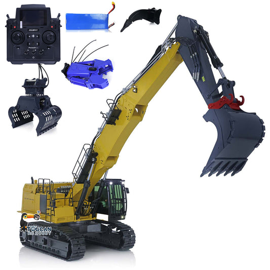 374 UHD 1/14 Painted RC Hydraulic Equipment Remote Controlled Demolition Excavator 4-piece Boom PL18 EV Lite Claw Ripper
