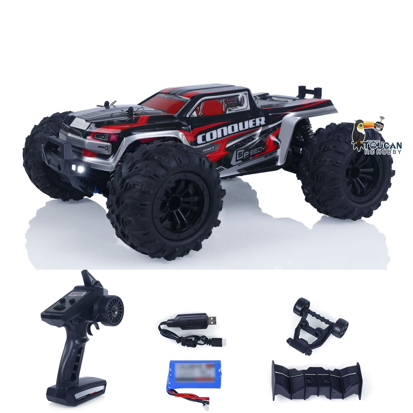 US Stock 12 Inches Plastic 1/16 4X4 Remote Control Off Road Car SCY 16102 RC Big Tire Truck Pickup Metal Drive Shaft Charging Protection