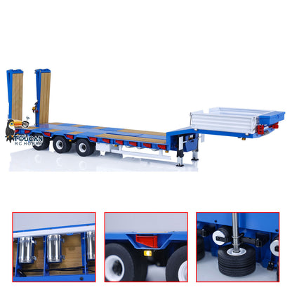 TOUCAN RC HOBBY LESU A0041 1/14 Metal Trailer Hydraulic Lifting Tailboard with Landing Legs 3 Axles Chassis for RC Tractor Truck DIY Construction Model