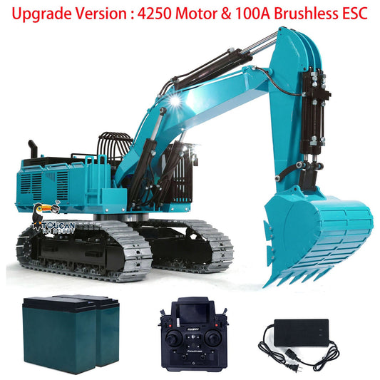 USA Pre-Order by the sea 1:8 RC Metal Hydraulic Excavators 385CF PL18EV Lite FlySky PL18EV Lite Heavy Duty Radio Control Diggers Smoke Unit Sound System