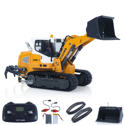 Fast Free Shipping for EU LR636 1/50 RC Tracked Loader Electric Lifting Radio Control Model Vehicle Metal Openable Bucket Tracks Ripper Soil Loosening Hook