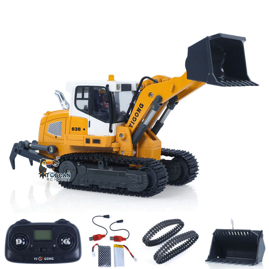 Fast Free Shipping for EU LR636 1/50 RC Tracked Loader Electric Lifting Radio Control Model Vehicle Metal Openable Bucket Tracks Ripper Soil Loosening Hook