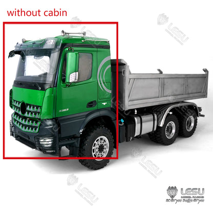 BEST SELLING LESU 1/14 3363 3348 6*6 RC Dump Truck Hydraulic System Valve Pump Metal Cylinder Motor Bcuket W/O Cabin ESC Servo