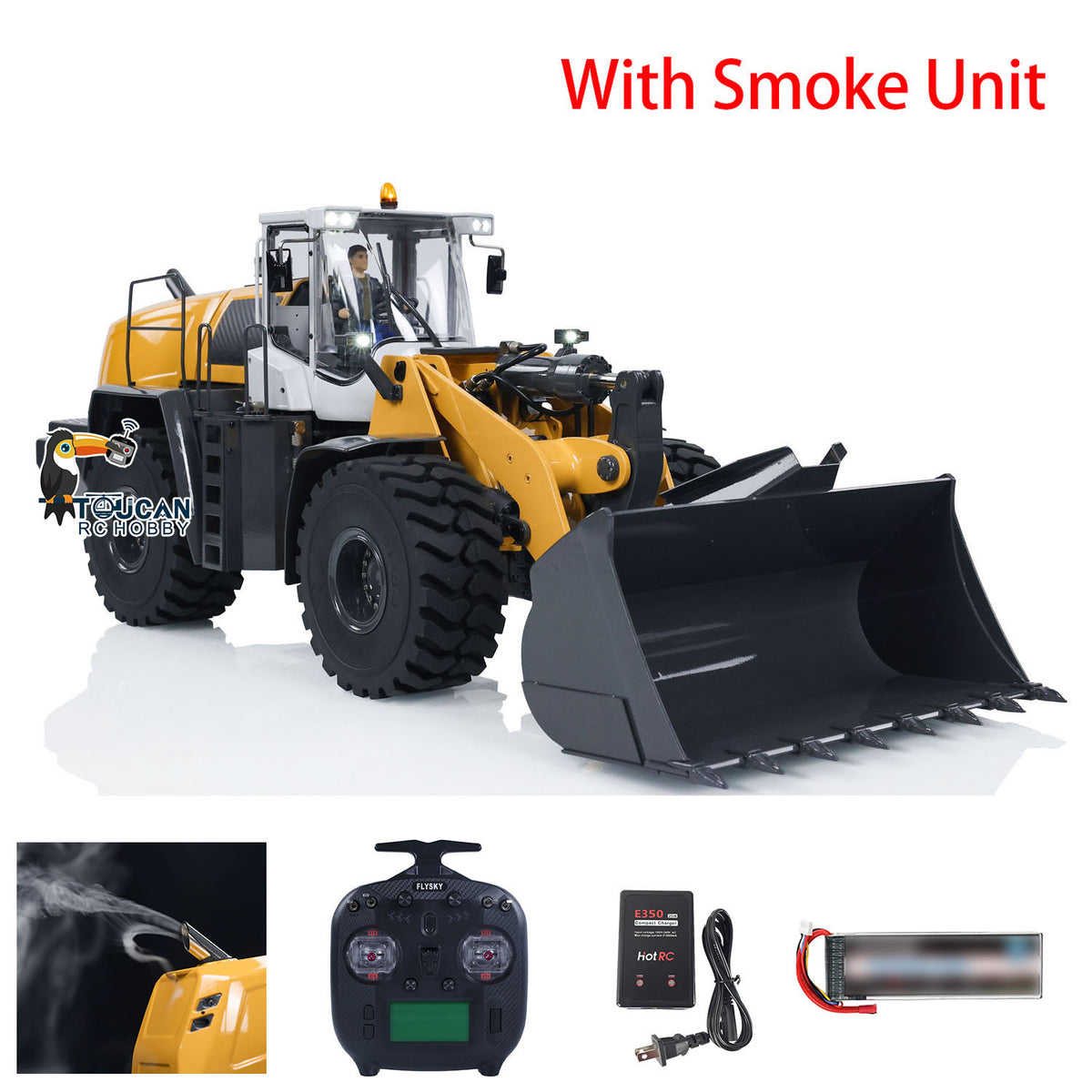 TOUCAN RC HOBBY US Stock XDRC 580 1/14 Metal RC Hydraulic Loader RTR 4-Way Valve Brushless Motor Quick Attachment System Smoke Light Sound for Collectors