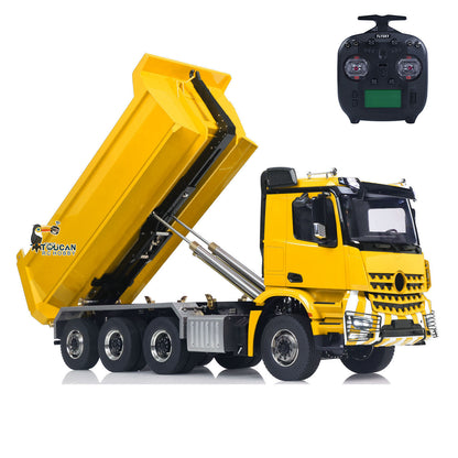 1/14 8x8 RC Hydraulic Dumper Car Roll Off Full Dump Rear Axle Steering with U-shaped High Short Standard Bucket Timber Flatbed