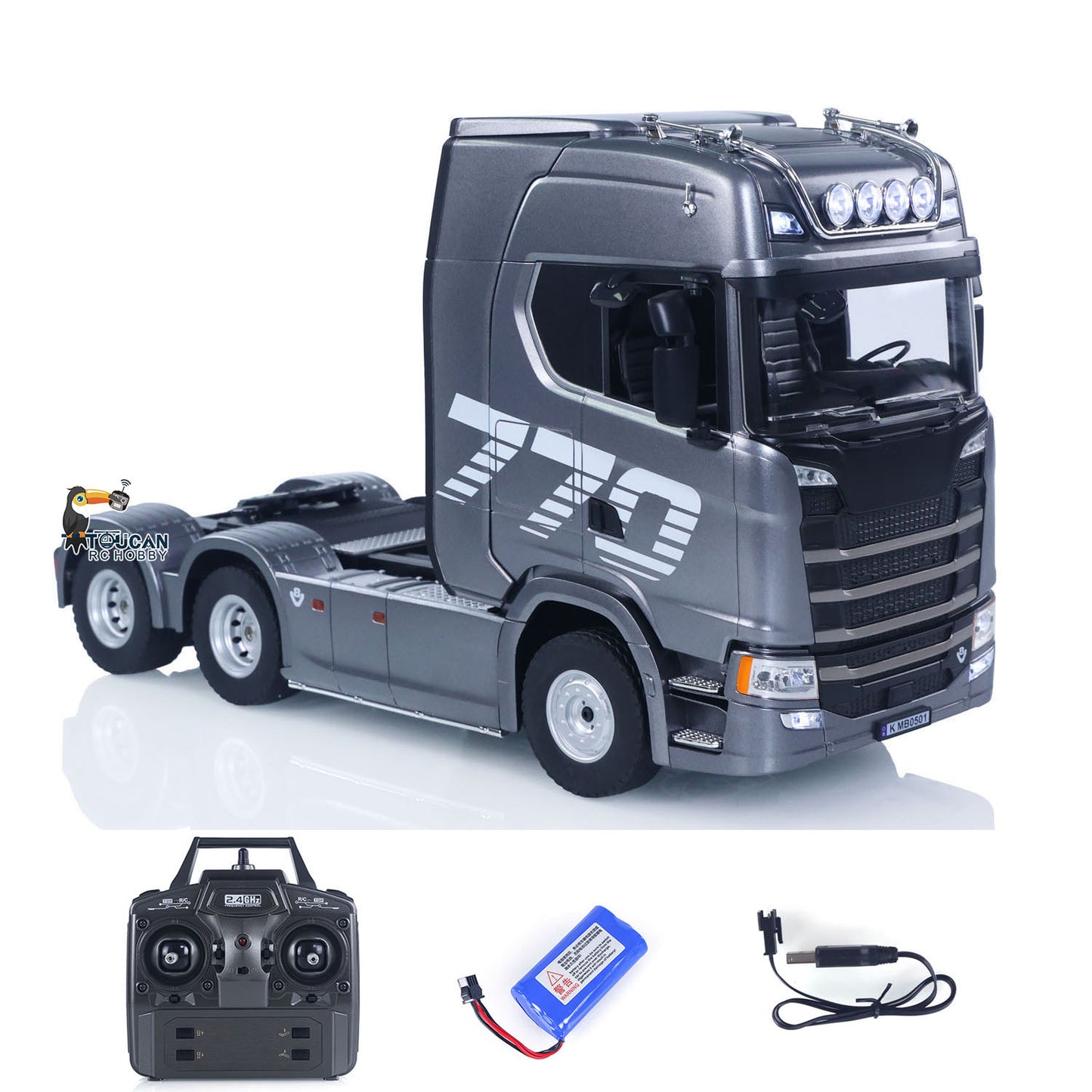 US Stock 1/18 Plastic 6X4 Remote Control Tractor Truck SC 770S 1501 RWD RC Lorry Vehicle Light Sound RTR Model Toys for Adults