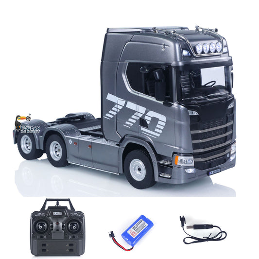 US Stock 1/18 Plastic 6X4 Remote Control Tractor Truck SC 770S 1501 RWD RC Lorry Vehicle Light Sound RTR Model Toys for Adults