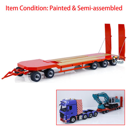 In Stock Metal Flatbed Trailer for LESU 1/14 RC Hydraulic Dumper Remote Controlled Truck Tipper Car Spare Parts DIY Painted