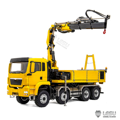 2Speed LESU 1/14 RC Hydraulic Roll on off Dumper Truck Crane Model TGS Metal 8x8 Chassis Electric Tipper 2+7CH Valve Axles Lock