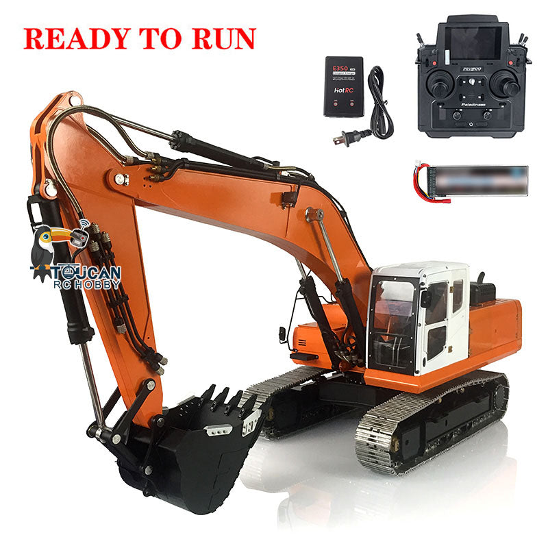 LESU PC360 1/14 Metal RC Excavator B0002 RTR Steel Alloy Hydraulic Digger Model 8MPa Oil Pump System Lighting FlySky PL18EV Lite Controller for Hobby Collectors