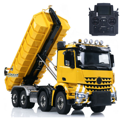 1/14 Remote Control Hydraulic Full Dumper 8*8 5 Valves RC Roll On Off Tipper Engineering Vehicle Differential Locks No Charger