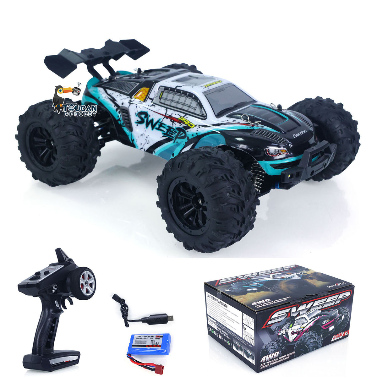 TOUCAN RC HOBBY Suchiyu Fast Free Shipping for EU 70KM/H High Speed Model SCY 16101PRO 1/16 Remote Control Big Tire Truck RC Off-Road Car 2847 Brushless Motor Metal Differntial