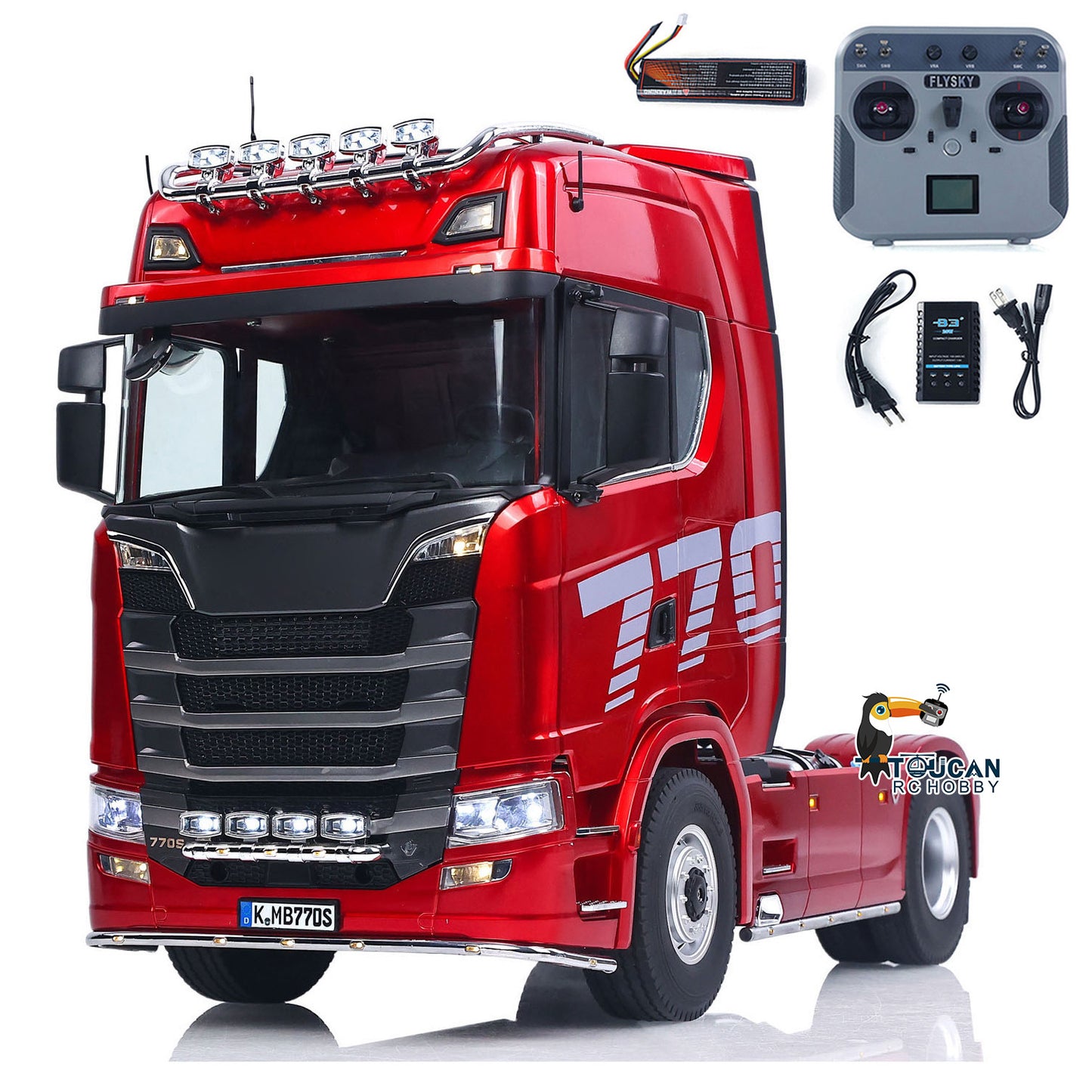 KABOLITE 1/14 Remote Control Tractor Truck 770S 100 4X2 RC Lorry Car 2Speed Transmission Differential Locks RTR Sound