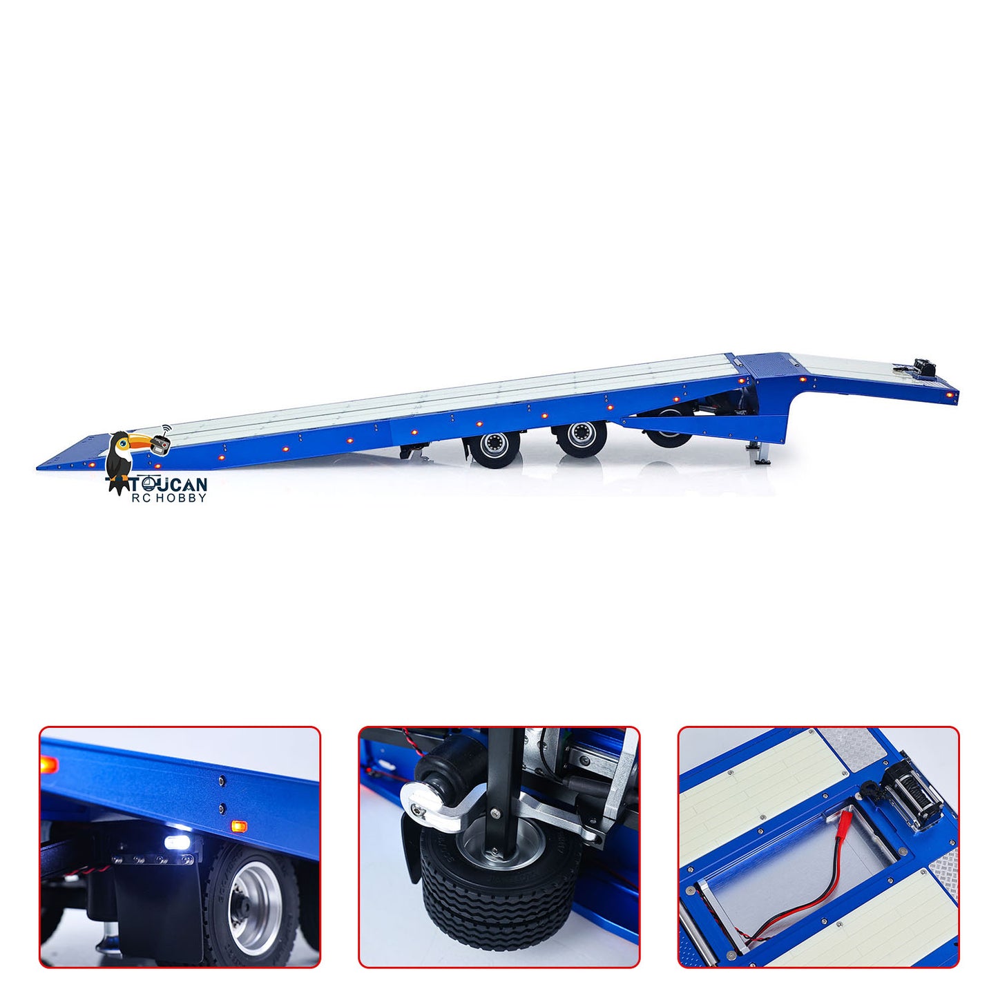 Degree Metal 3Axle Trailer 994 Electric Support Leg Winch For 1/14 TAMIYA Remote Control Tractor Truck DIY Model RC Excavator