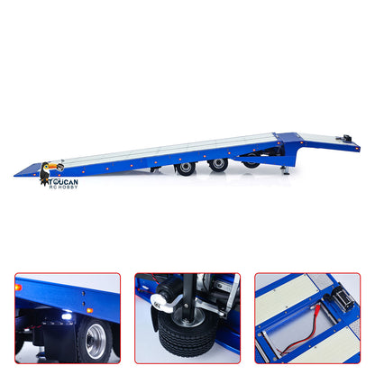 Degree Metal 3Axle Trailer 994 Electric Support Leg Winch For 1/14 TAMIYA Remote Control Tractor Truck DIY Model RC Excavator