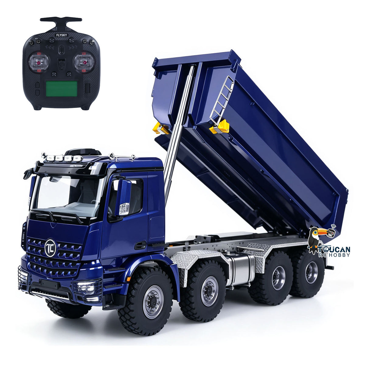 TOUCAN RC HOBBY MODO 3348 1/14 8*8 Metal RC Hydraulic Dump Truck 2Speed Remote Control Tipper Differential Locks Brushless Motor Radio Light Sound
