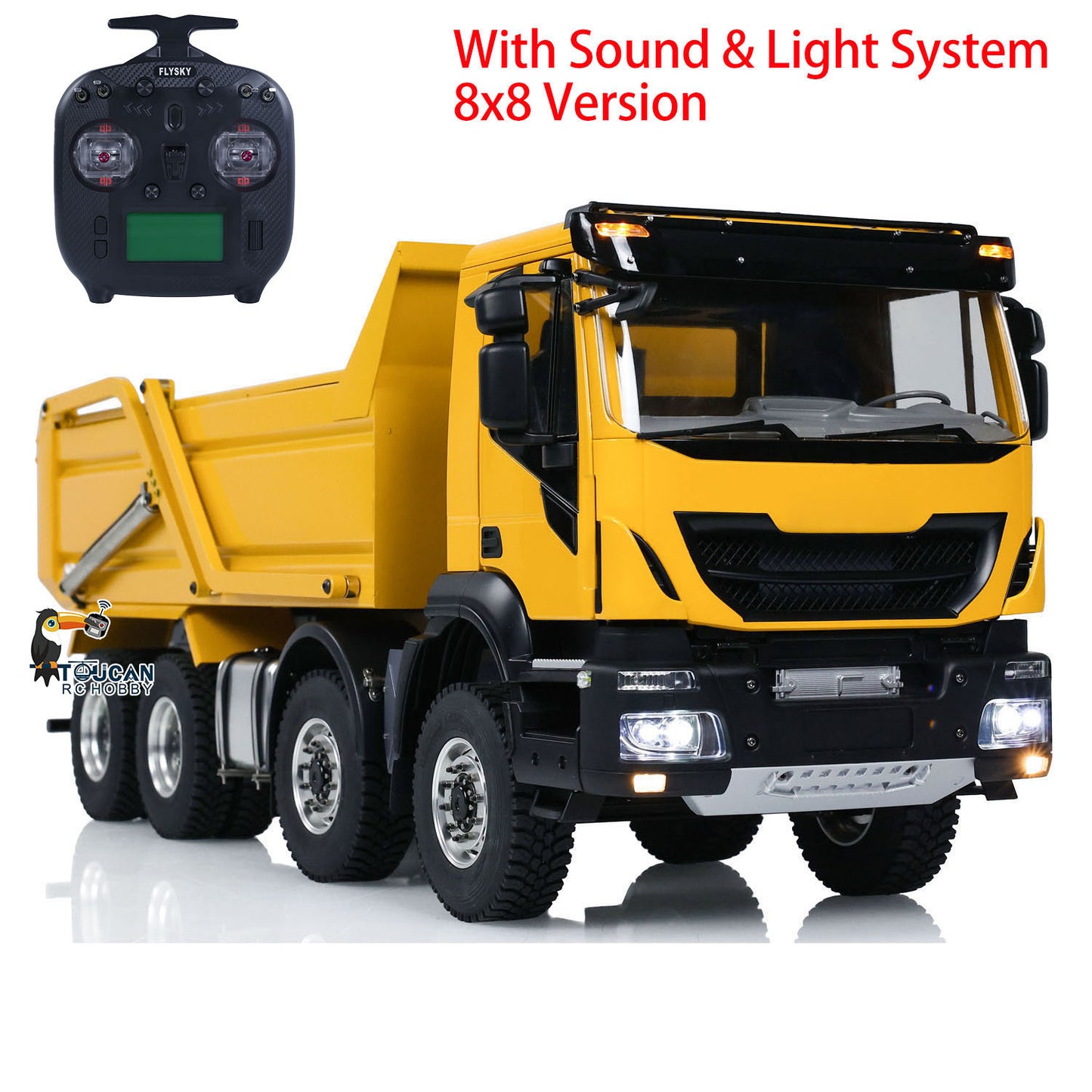 1/14 Metal 8x8 Hydraulic RC Tipper Truck Flip-over Cover Remote Control Dump Simulation Car PNP ESC Servo Motor