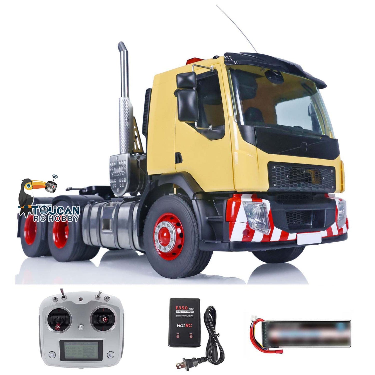 Second-hand LESU 1/14 6x6 RC Tractor Truck 3 Axles Painted Assembled Remote Control Car Model DIY Emulated Vehicle Optional Versions