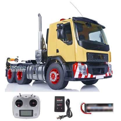 Second-hand LESU 1/14 6x6 RC Tractor Truck 3 Axles Painted Assembled Remote Control Car Model DIY Emulated Vehicle Optional Versions