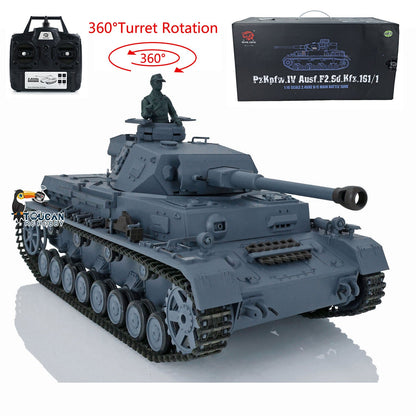 TOUCAN RC HOBBY Heng Long 1/16 TK7.0 Kunststoff deutscher Panzer IV F2 F 3858 3859 RTR RC Panzermodell Infrarot-Kampf 360-Grad-Turm BB-Einheit Rauch Metallrohr