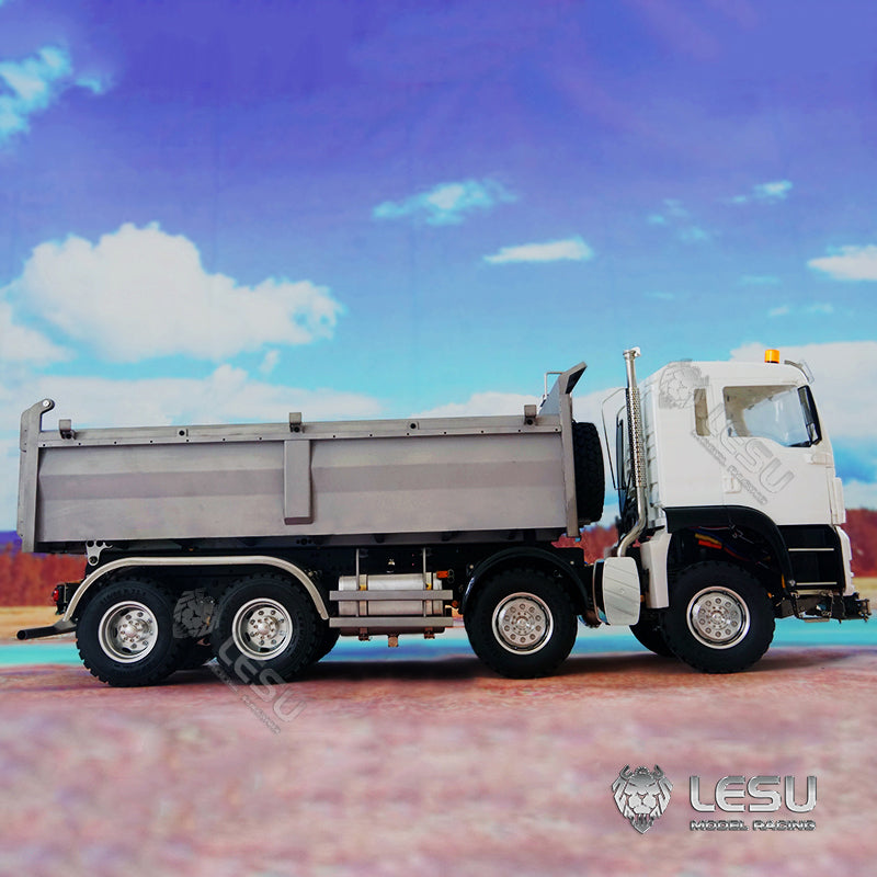 In Stock LESU 1/14 Scale 8*8 Metal Chassis TGS Hydraulic Dumper Truck Construction Vehicle Light Sound System Motor ESC