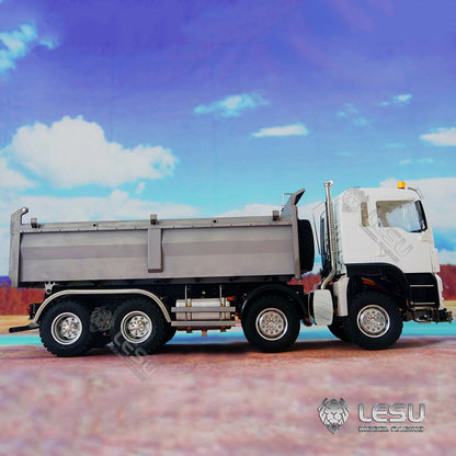 In Stock LESU 1/14 Scale 8*8 Metal Chassis TGS Hydraulic Dumper Truck Construction Vehicle Light Sound System Motor ESC