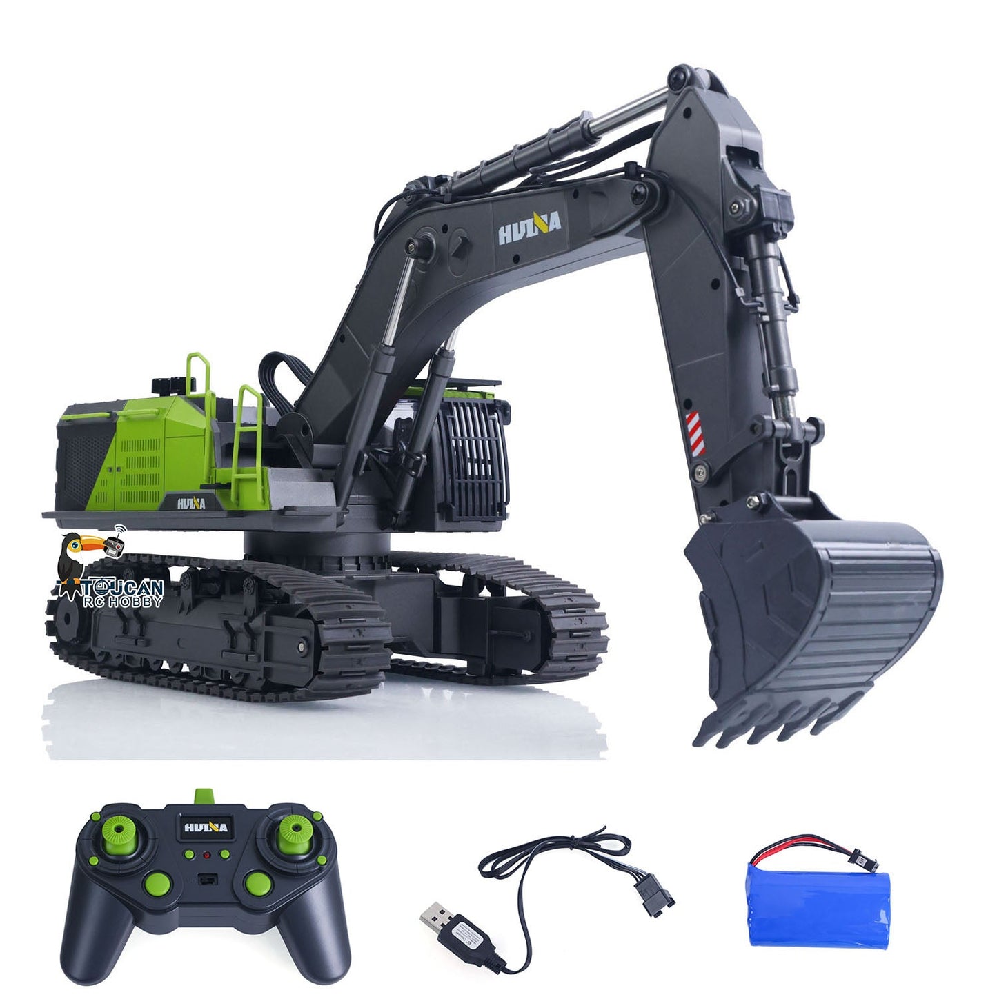 Fast Free Shipping for EU HUINA 1/14 593 Toys Model RC Excavator Car Gift Battery 2.4G Remote Control Digger Model