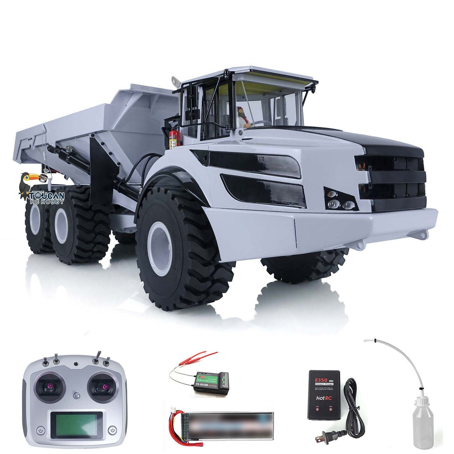 XDRC Metal 1/14 RC Hydraulic Articulated Truck A40G 6*6 Radio Controlled Dumper Tipper RTR Car Model Construction Vehicles