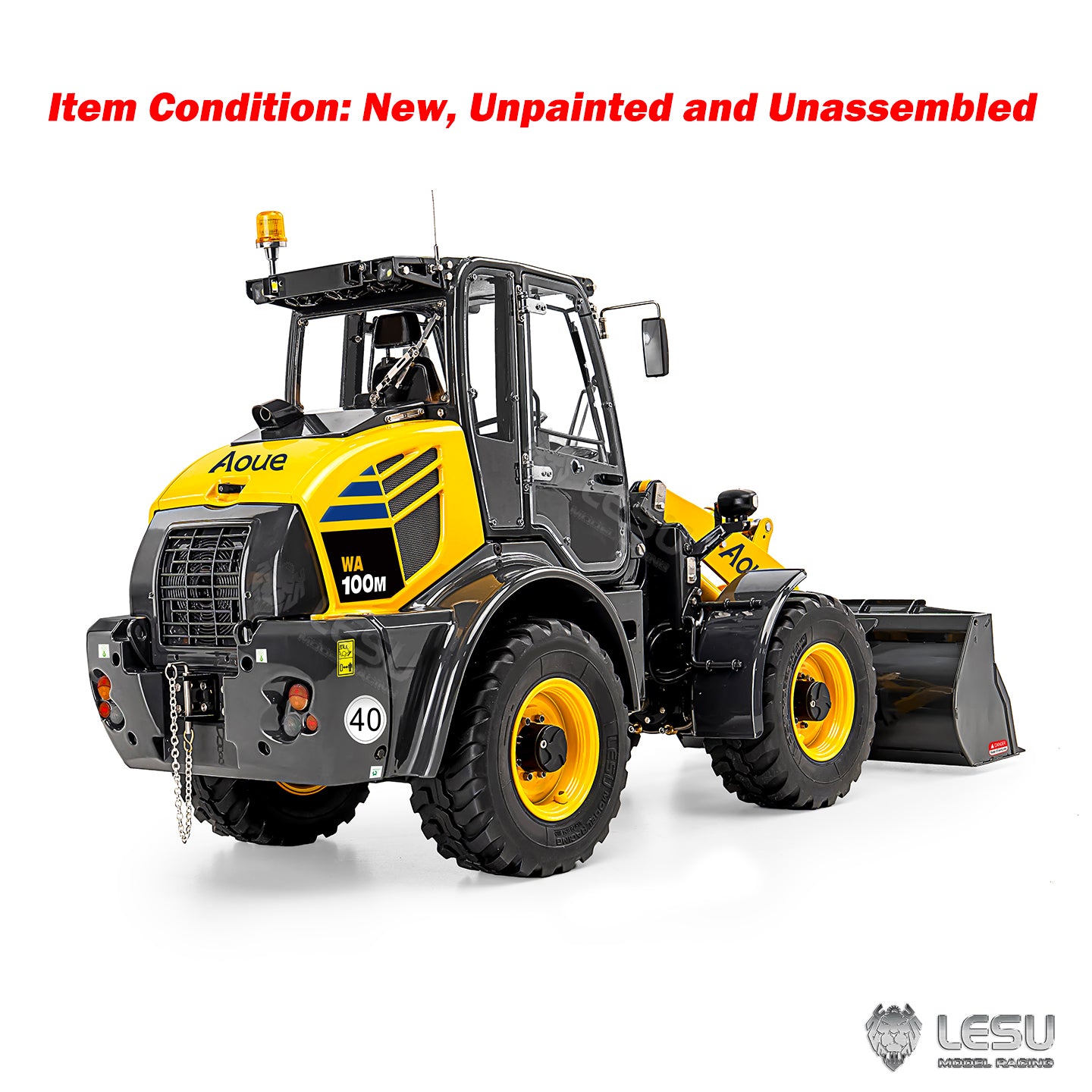 LESU 1/14 4X4 Metal RC Hydraulic Loader KIT Aoue WA100M-8 Radio Control Construction Car Model Sound Light 4CH Valve Axle Lock