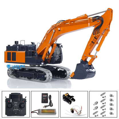 90% Metal LESU 1/14 RC Hydraulic Excavator Aoue ZX490 RTR Remote Control 2Arms Heavy Digger Model PL18EV Lite Light Sound Smoke