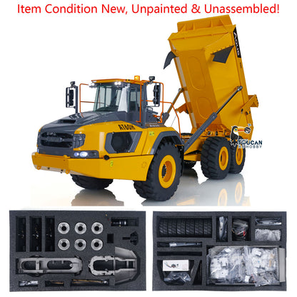 LESU Aoue AT60H 1/16 Metal Hydraulic KIT/PNP/RTR RC Articulated Truck A0004 with 2 Speed Transmission Light System for Construction Model Hobbyists