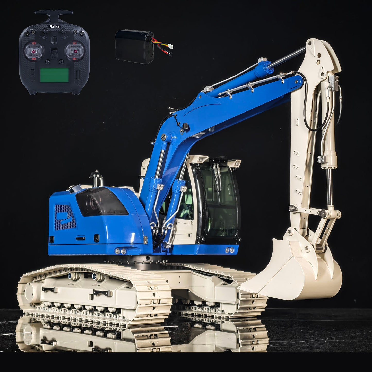 JDM-208 1/14 Metal RC Hydraulic Tracked Excavator R920 3CH 2Arms Remote Control Digger Model Flysky ST8 Radio No Sounds RTR