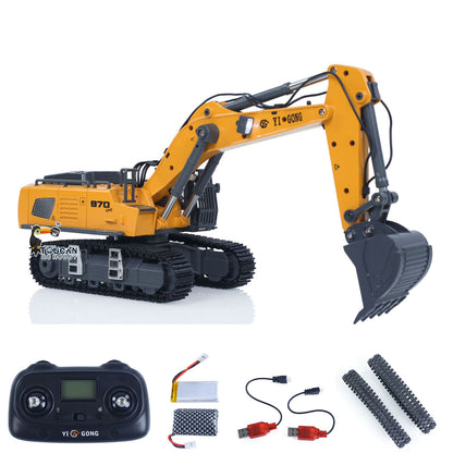 TOUCAN RC HOBBY Yi Gong Fast Free Shipping for EU 1/50 Electric RC Excavator K970 Remote Control Digger Construction Car Metal Bucket Tracks Lights Sounds Finished Model Toys