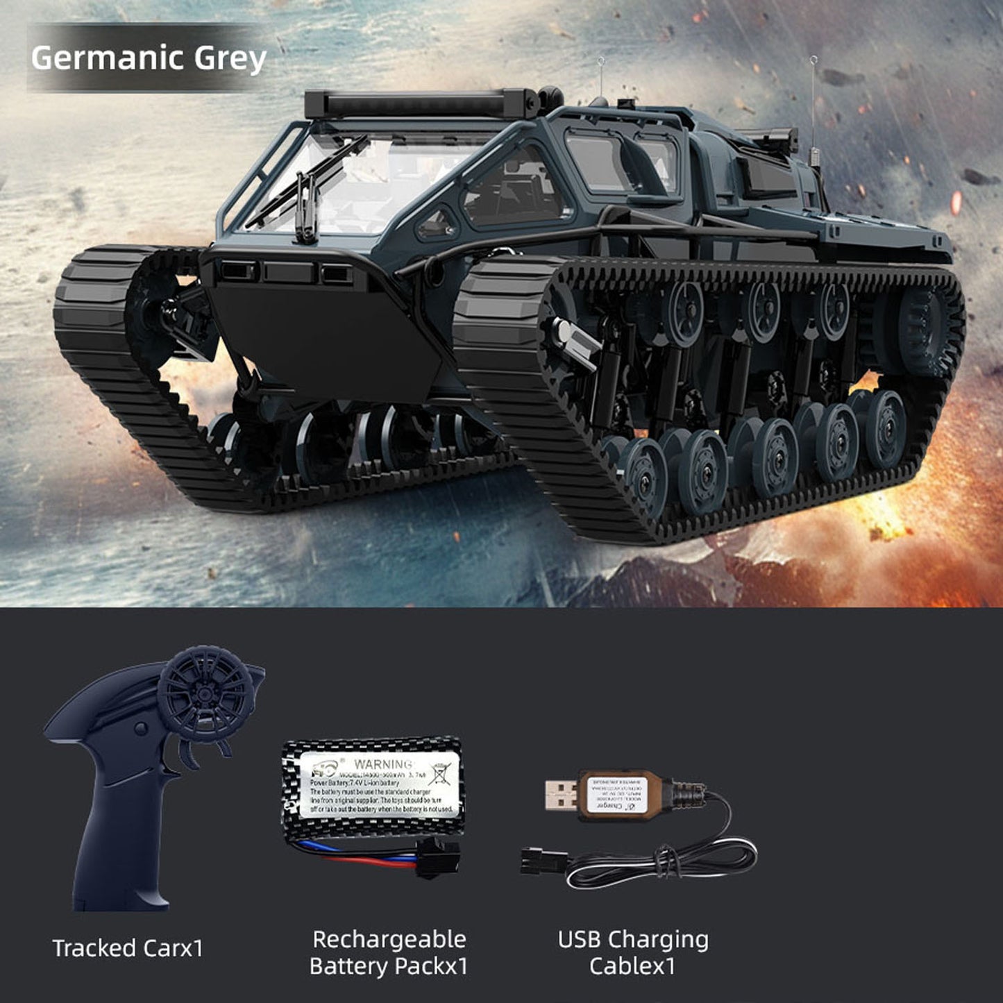 1/18 RC Drifting Tracked Off Road Vehicle C8812 2.4GHz Remote Control Simulation Model Car LED Lights 360 Degree Rotation RTR