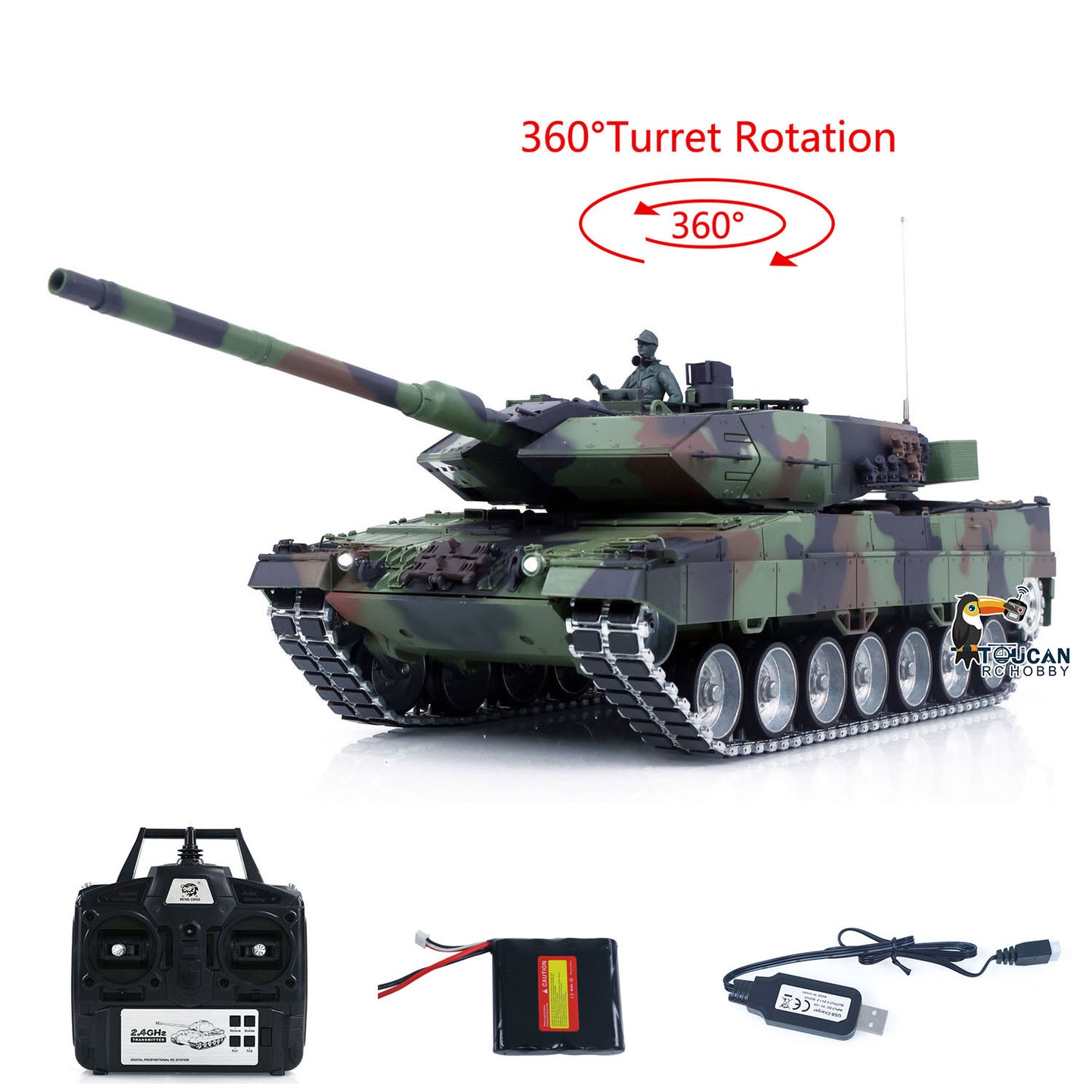 1/16 Remote Control Tank Model Heng Long 7.0 Mainboard Full Metal Chassis IR Barrel Recoil Elevation 550 Motor Steel Gearbox