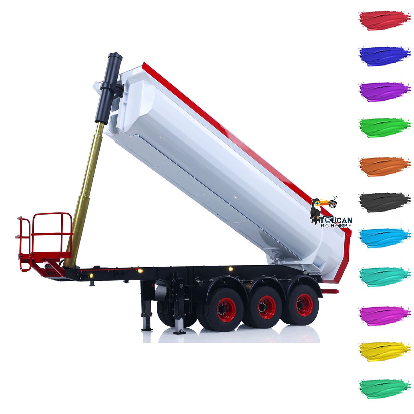 LESU A0045 1/14 Metal Hydraulic RC Semi Dump Trailer Model with Electric Legs for RC Tractor Truck Construction Model Enthusiast